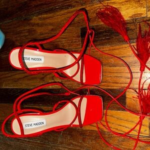 Steve Madden Red Strappy Heels